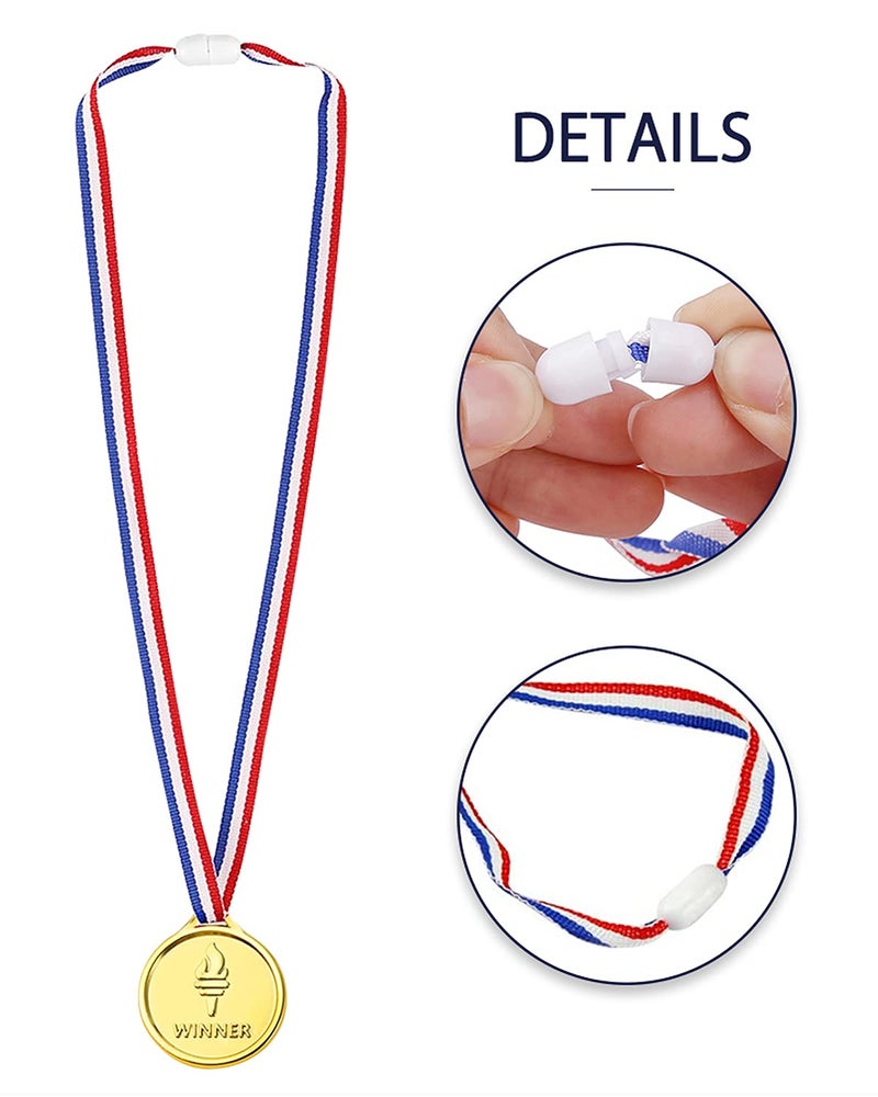 Pllieay 24 Pieces Plastic Winner Medals, Winner Award Medals, Gold Silver and Bronze Medals for Sports, Competition, Talent Show, Spelling Bee, Gymnastic Birthday Party Favors and Awards - Image 4